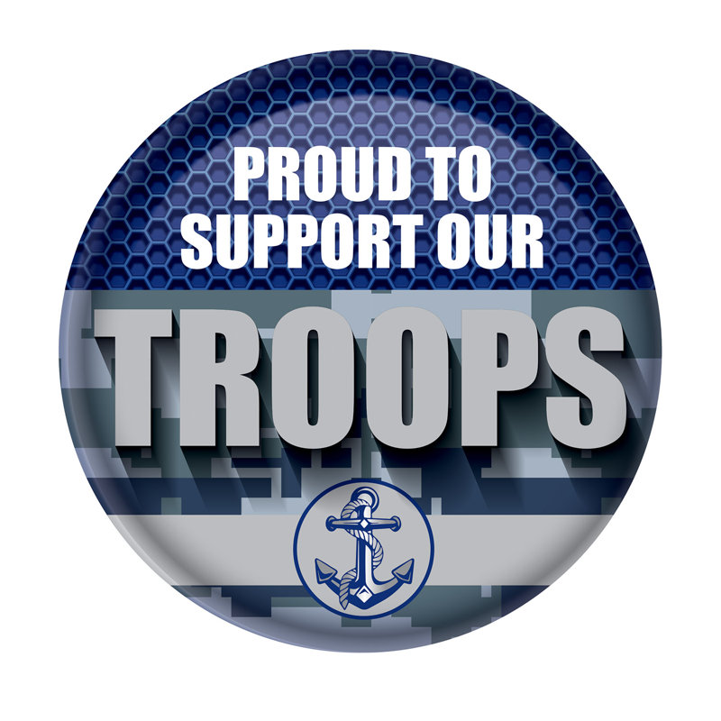 Bouton «Proud To Support Our Troops»