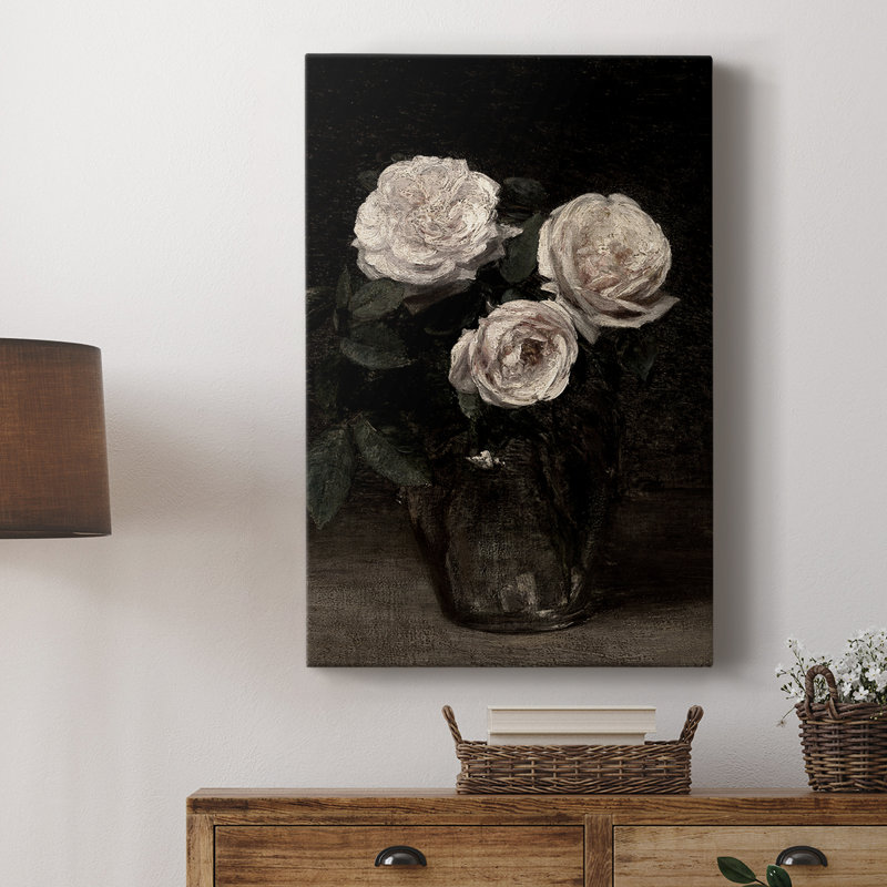 Motif floral rétro CCXI - Cavas enveloppés de galerie, H 36 po x l 24 po