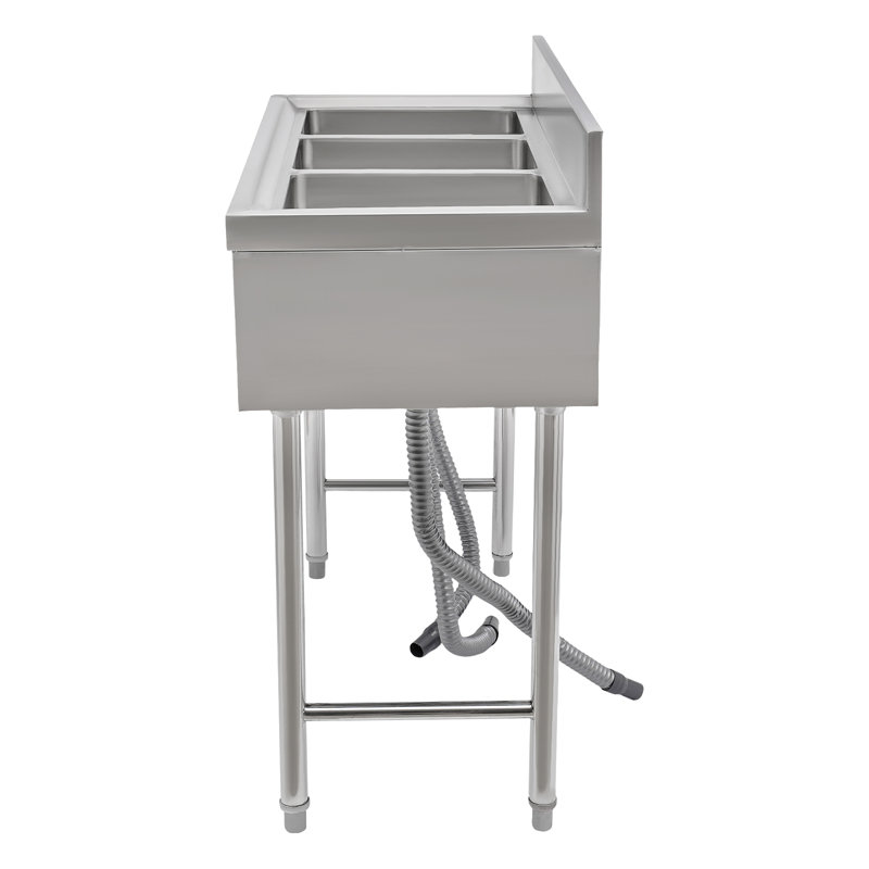 Three Bowls Kitchen Bar Sink with Faucet