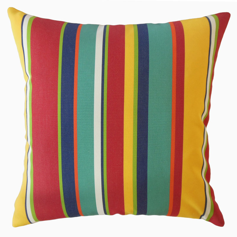 Coussin Xanto, 26 po x 26 po, Rouge / Bleu / Jaune, Coussin décoratif