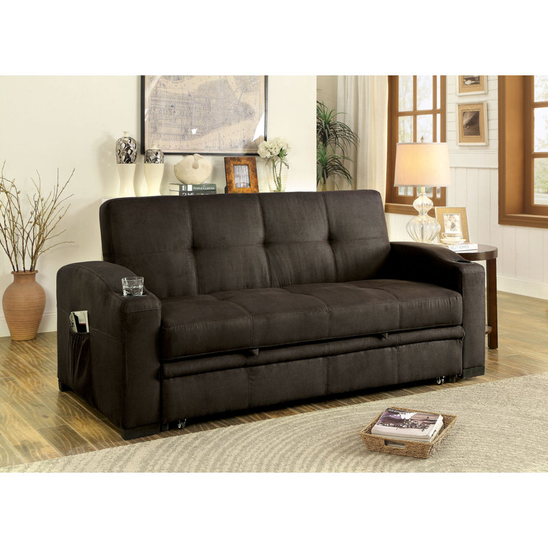 Full / Double 75'' Upholstered Tufted Convertible Sofa