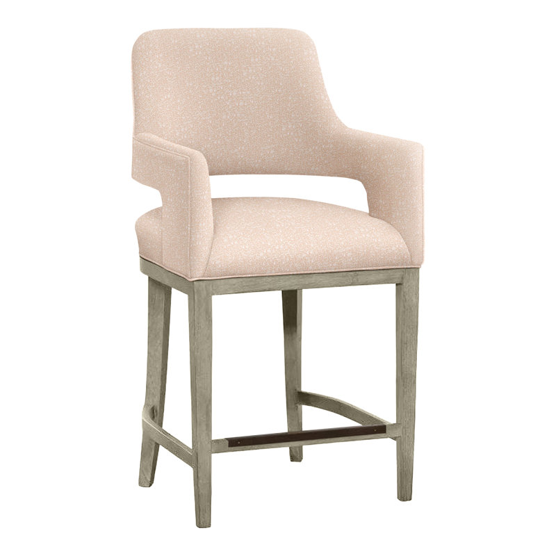 Tabouret de bar et de comptoir Josie, Amande chamois, Perigold dans la coquille en boucle