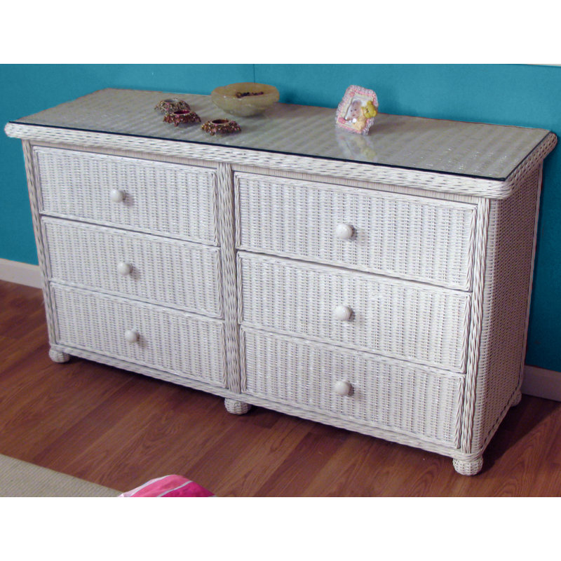 Commode double 6 tiroirs Watkins, blanc