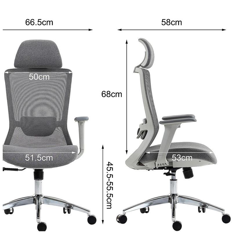 High Back Mesh Office Chair, Gray