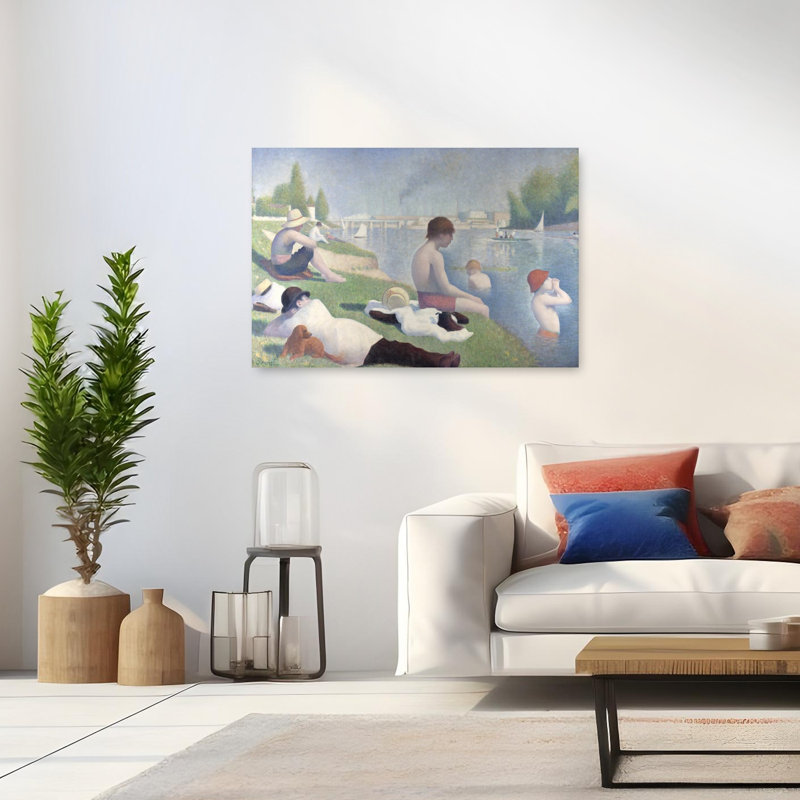 «Bathers At Asnieres 1884 Classic Contemporary Beach Summer», reproduction d'art mural, H 32 po x l 48 po