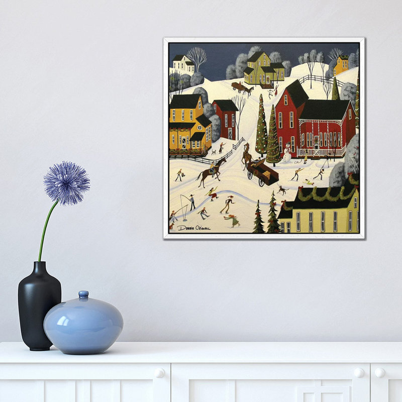 Christmas Cheer by Debbie Criswell - Painting on Canvas, White Framed, 45.72 cm H x 45.72 cm W