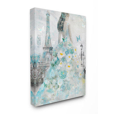 «Parisian Woman with Butterfly and Floral Dress», impression