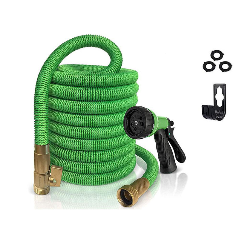 Enrouleur de tuyau extensible en plastique, 50', Vert