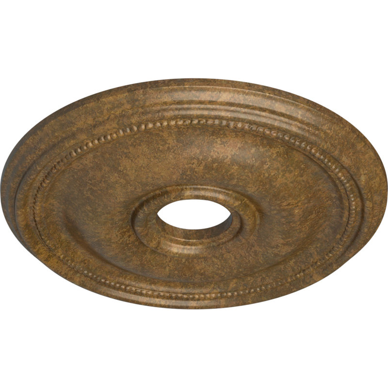 Endurathane Bradford Ceiling Medallion, 18 1/8"OD x 3 3/4"ID x 1 1/8"P (Fits Canopies up to 4 3/8"), Hand-Painted Rubbed Bronze Finish