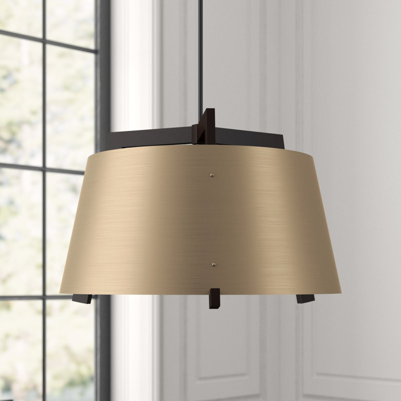 Ignis Pendant, 11.5" H x 17" W, Dark Stained Walnut/Rose Gold, 3500K LED w/ Diffuser - Rigid