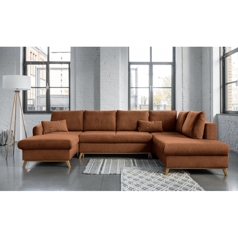 Scandic Lagom 8 Seater Sofa Bed, Right Hand Facing, Brick Red
