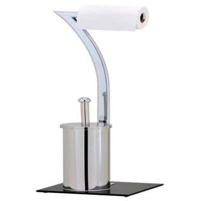 Free-Standing Toilet Roll & Brush Holder