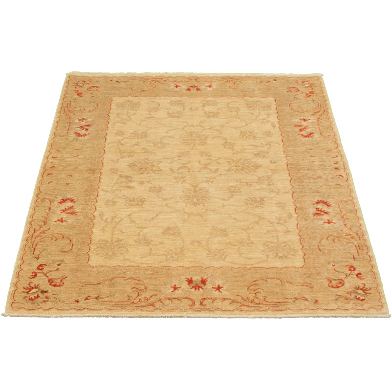 Tapis décoratif en laine de conception unique 5 pi x 6 pi 6 po noué à la main new age chivoire obi