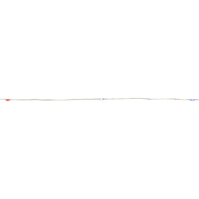 Patriotic LED Micro Fairy Lights - 17' - Red White And Blue - Copper Wire - 50Ct
