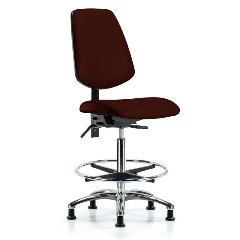 Torin Drafting Chair, Burgundy, Glides, Not Included