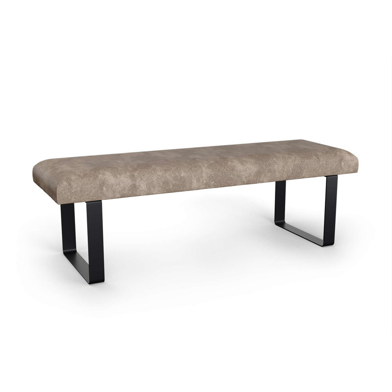 Narali Upholstered Bench, Cream/Black