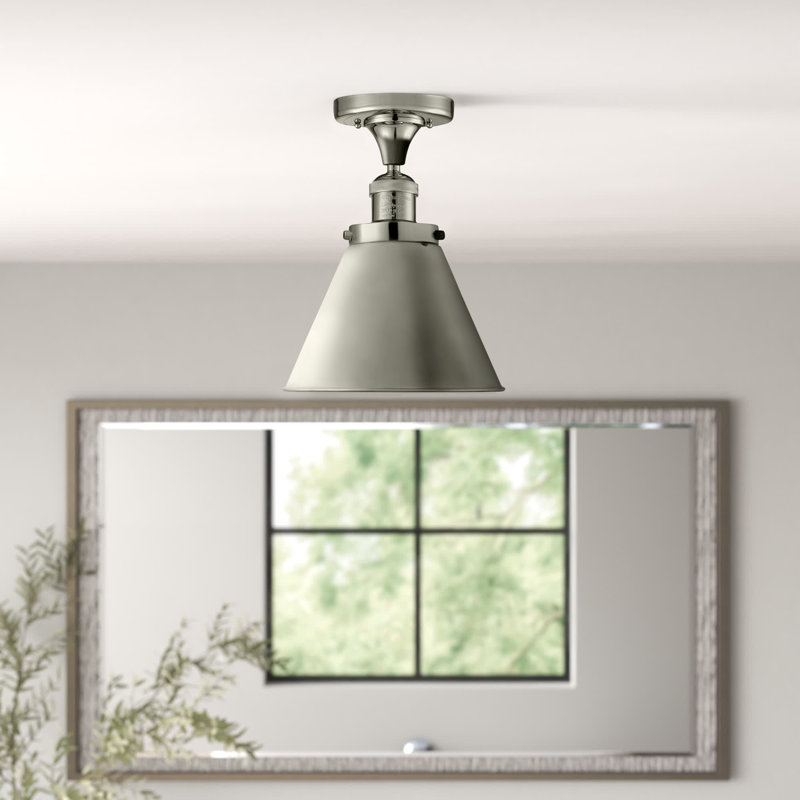 Plafonnier semi-encastré 8 lumières Donovan, Ampoule DEL 6 watts Vinage, Nickel satiné brossé, Nickel satiné brossé