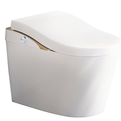 Smart Bidet Toilet With Auto Flush, Automatic Lid Open/Close, Heated Seat, Warm Water Wash, Air Dry, Foam , Foot Sensor, Comfort Height, - Saving Technology, Built In Deodorizer, Multiple Temperature
