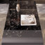 Bureau Platinum Diamond Natural Stone avec pieds en acrylique et placage de cuir-1869377816