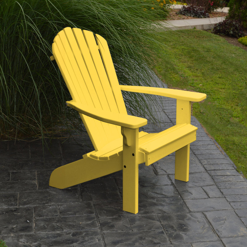 Chaise Adirondack en plastique Addilyn, Jaune citron