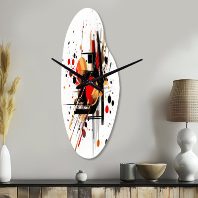 Hamad - symphonie abstraite rouge et noire Hamad II - horloge murale abstraite asymétrique