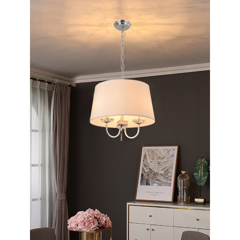 Azure Glass Detailed & Polished Chrome Chandelier