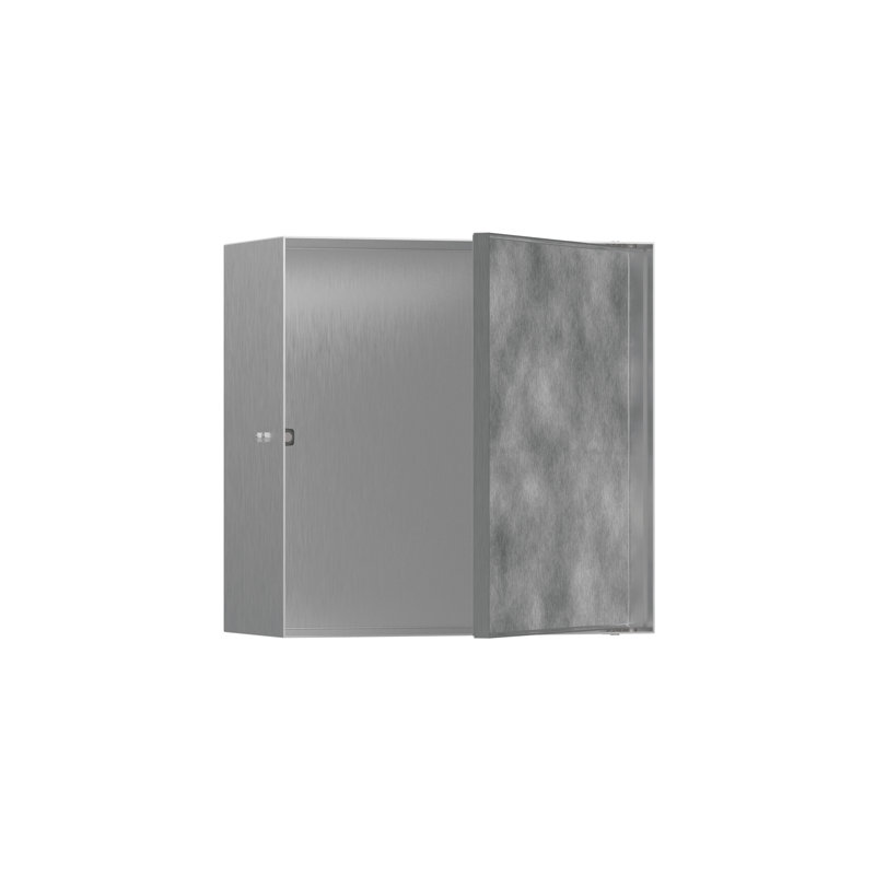 Xtrastoris 5.5" D Rock Wall Shower Niche with Tileable Door, Brushed Stainless Steel