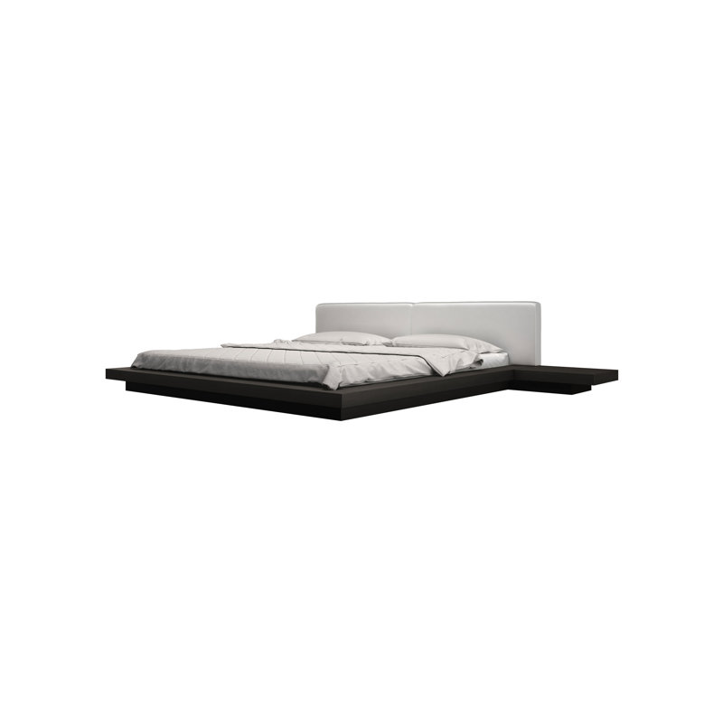 Upholstered Bed, King, Wenge/Pearl Gray Fabric