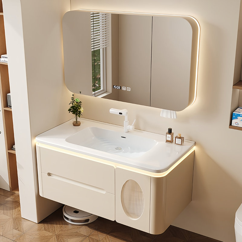 Armoire de salle de bain élégante de style crème