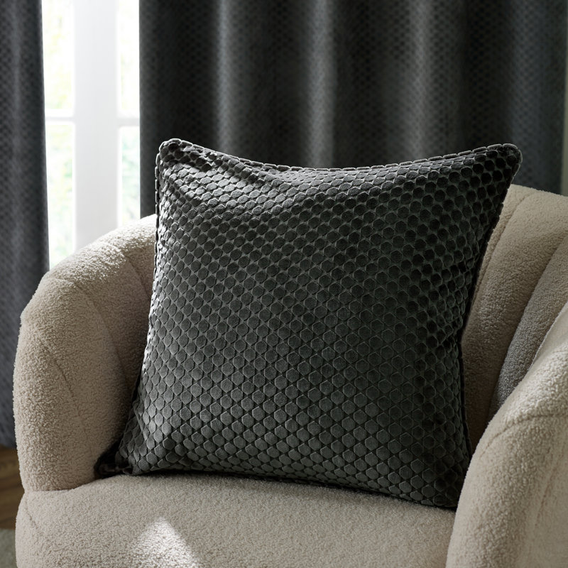 Neptune Geometric Square Throw Pillow Cover, Grey