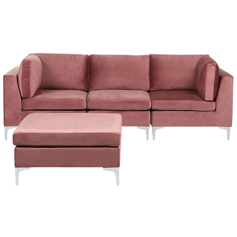 Millings 3 Seater Velvet Sofa, Pink