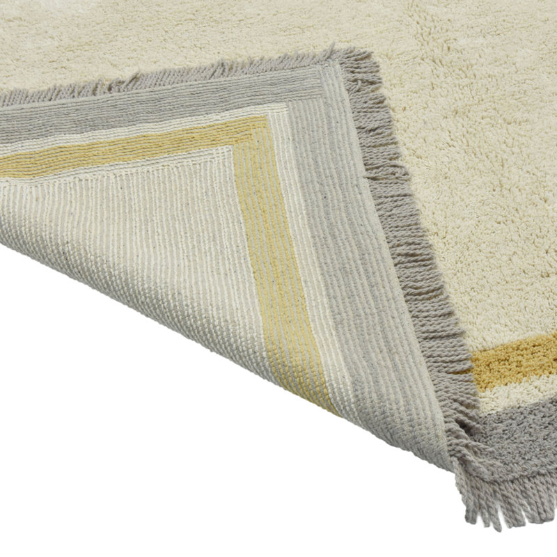 Adreana Solid Colour Cotton Hand Woven Area Rug, Rectangle 200 x 290cm