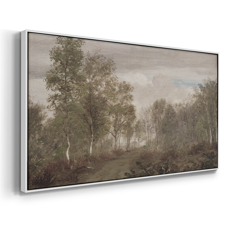 Série paysage - CDXLV - Toile tendue avec châssis encadré - Prêt à être accroché, H 21 po x l 41 po, Blanc