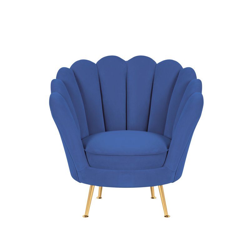 Toro Velvet Barrel Chair, Gold, Blue