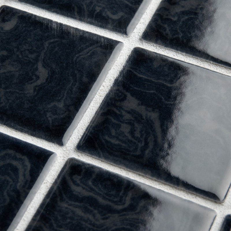 Resort 12 " x 12 " Porcelain Mosaic Floor & Wall Tile, Black