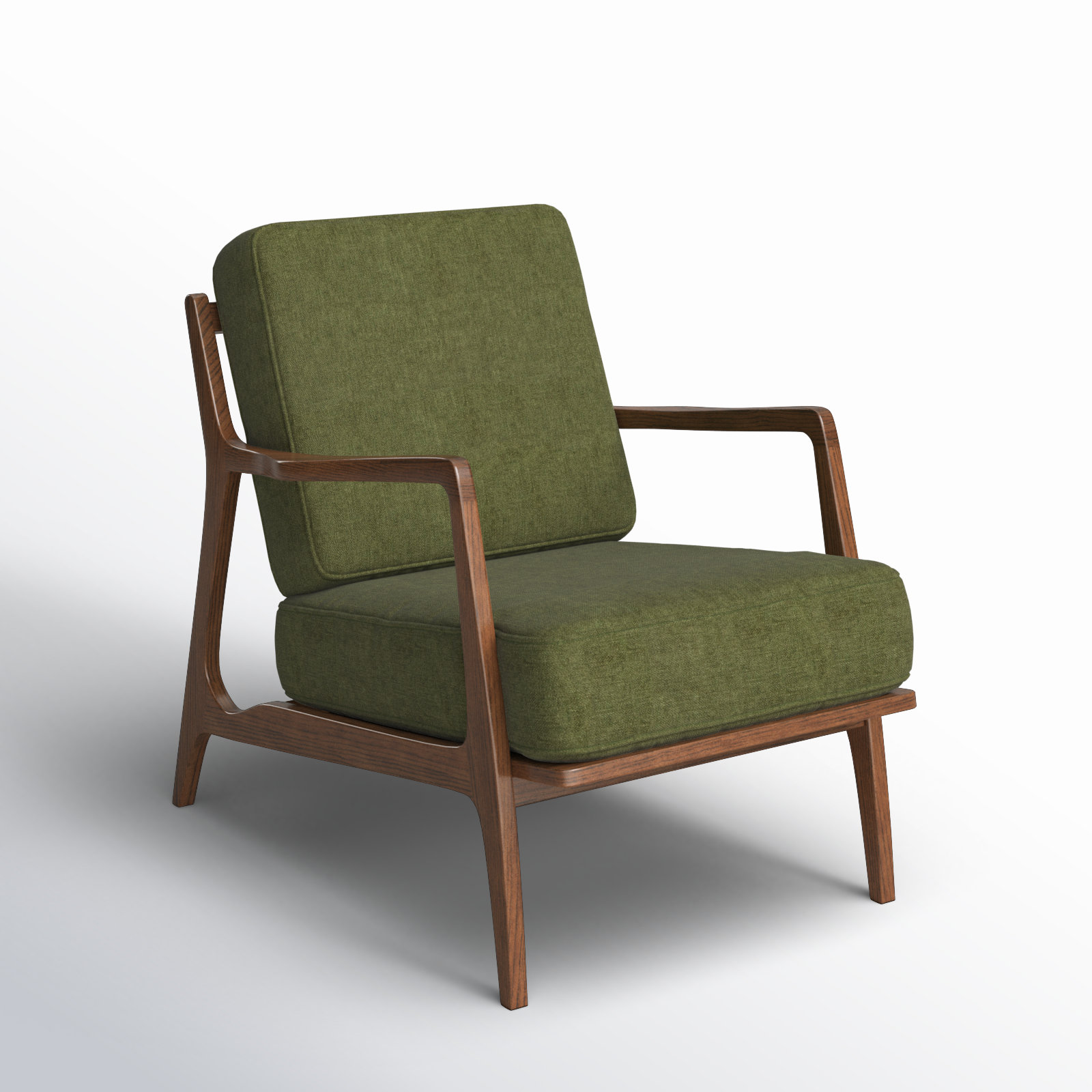 Verity Fabric Upholstered Lounge Armchair, Distressed Green