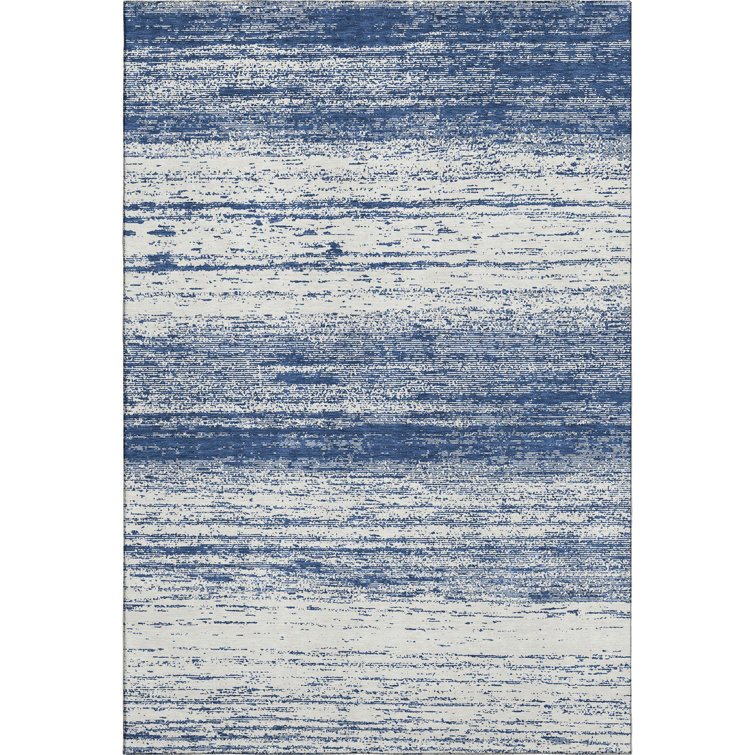 Premium Machine Washable Prisco Navy Rug