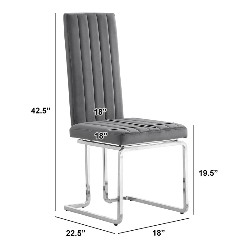 Ensemble de salle à manger Poynor, Gris foncé / argenté, Argent