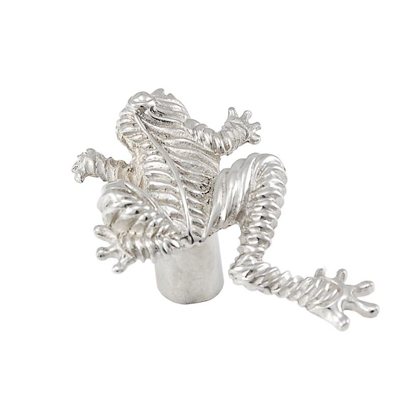 Poignée fantaisie grenouille Pollino 1,375 po, Argent poli