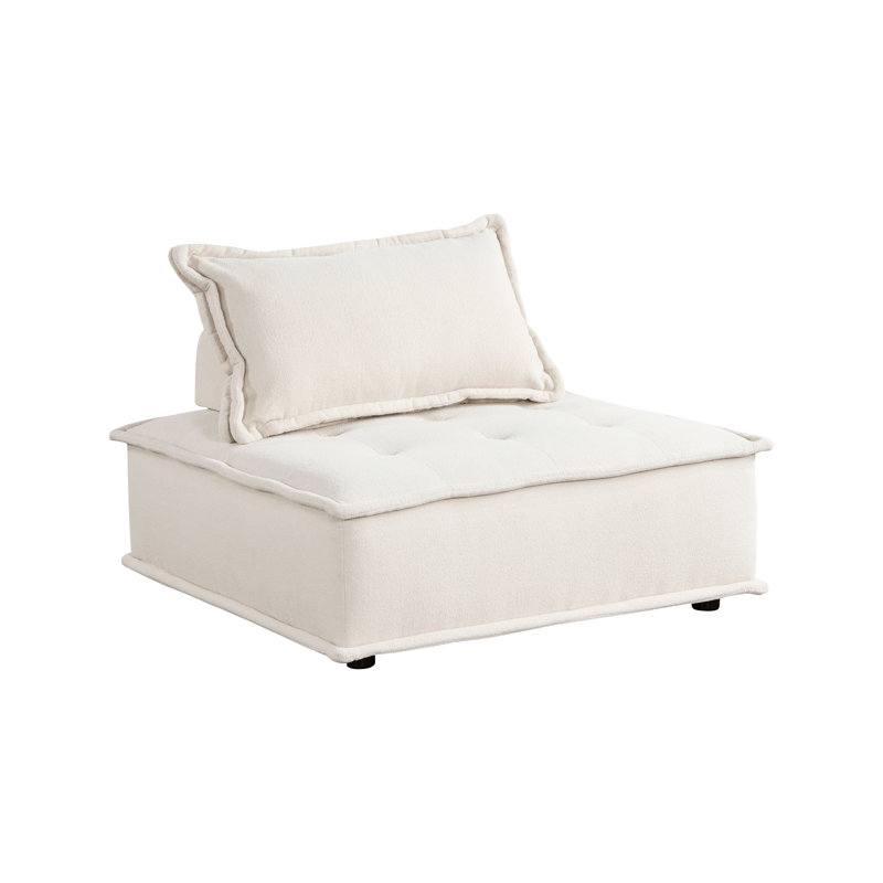 Chaise de salon moderne avec cadre beige et structure en bois massif de conception contemporaine