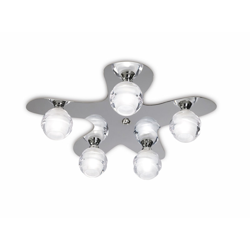 Clarabella 5-Light 110cm Flush Mount, Polished Chrome