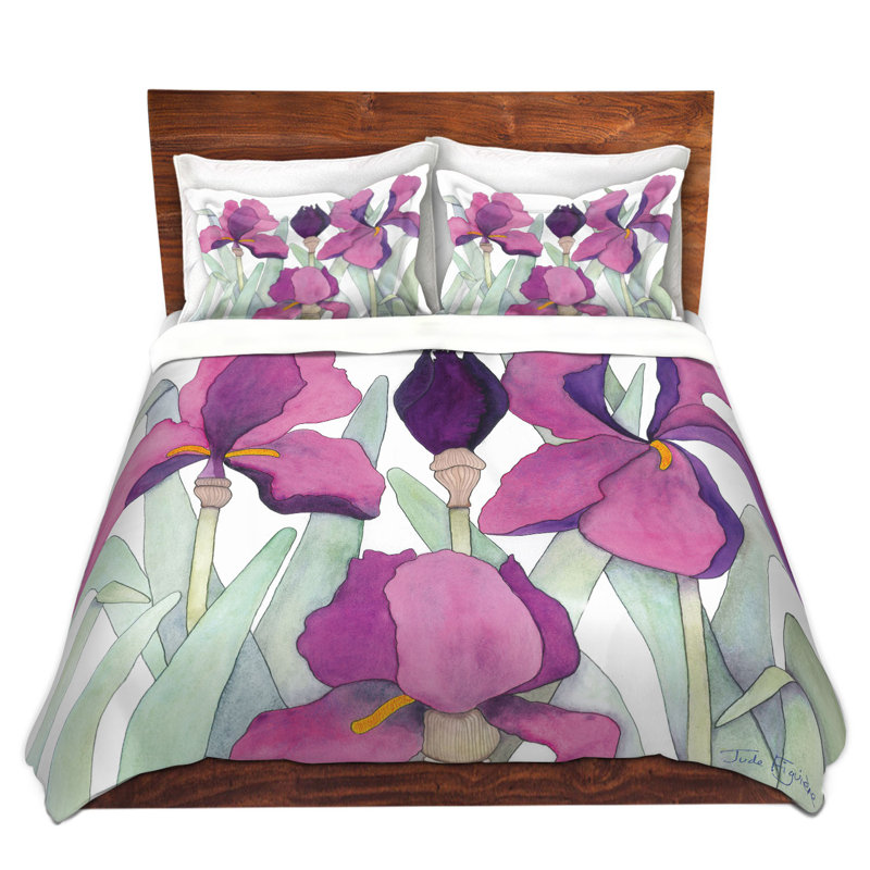 Ensemble de housse de couette en microfibre DiaNoche par Judith Figuiere - 3 Iris
