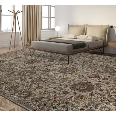 Tapis beige et beige noué à la main de haute qualité