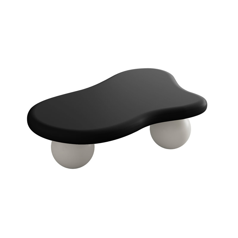 Table basse en forme de nuage, table basse avec 3 pieds sphériques pour le salon, H 11,7 po x L 40 po x l 26,8 po