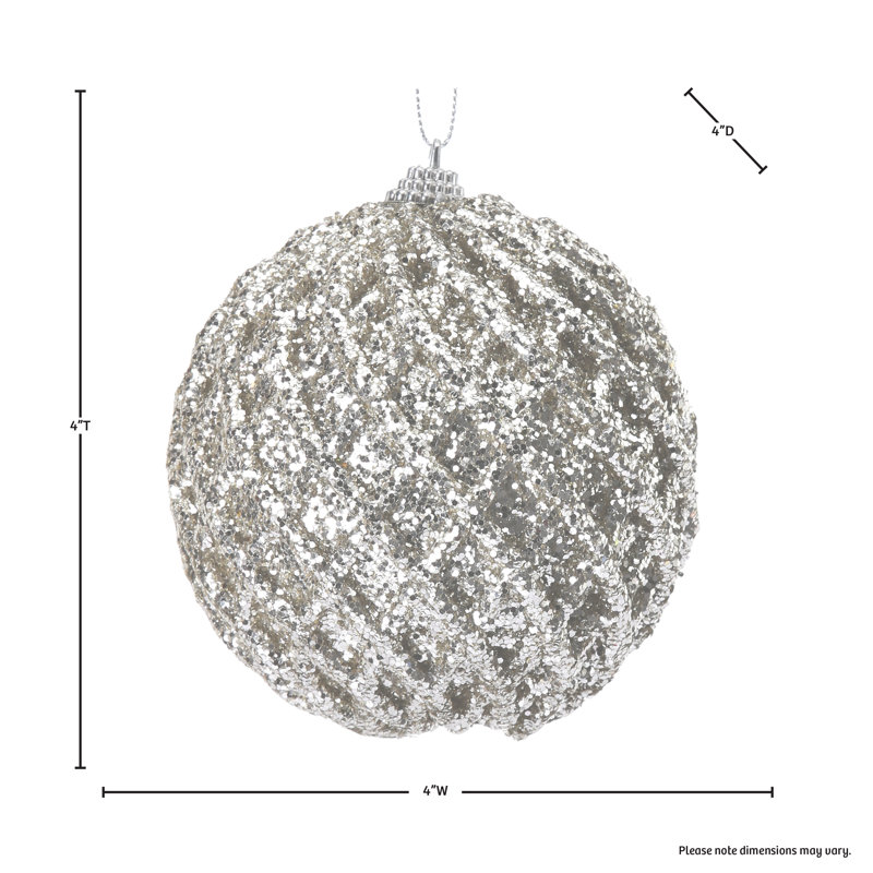 Ornement boule en filet scintillant, Platinum