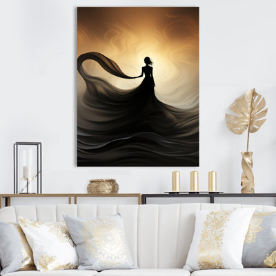 Robe haute couture jaune et noire - art mural Dior