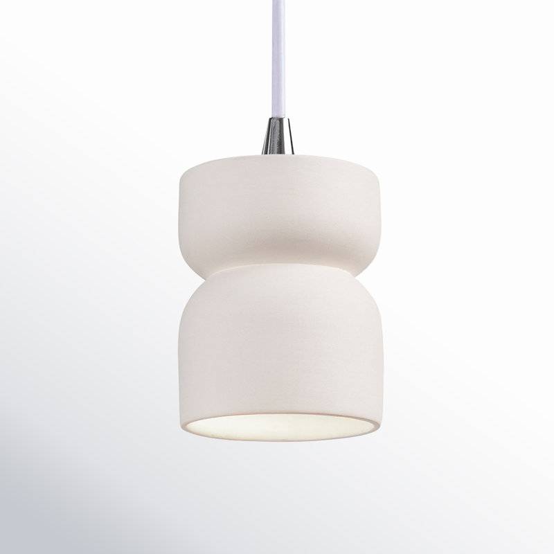 Luminaire suspendu simple Nysta, Bisque, Chrome poli
