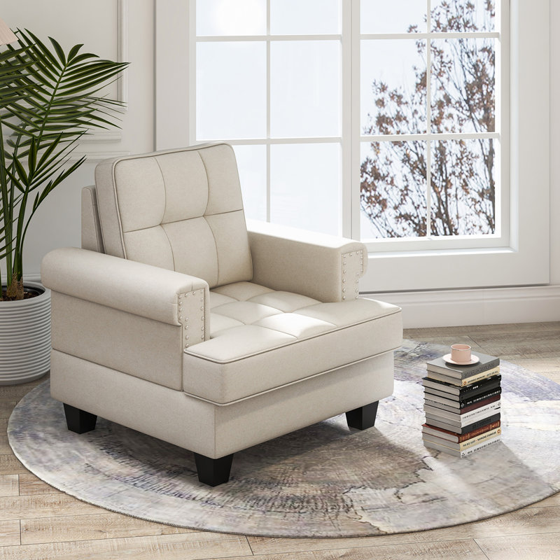 Fauteuil d'appoint Winston Porter, Tissu beige