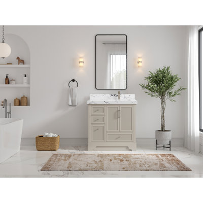Alys 36'' Single Bathroom Vanity with Quartz Top
