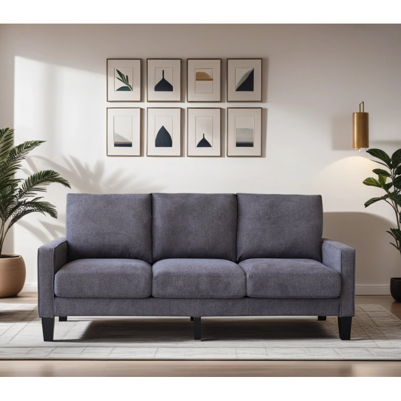 Maralyn Upholstered 75.02'' Sofa, Dark Gray 100% Polyester